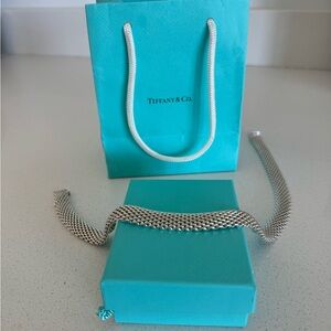 Tiffany & Co Sterling Silver Somerset Mesh Necklace.